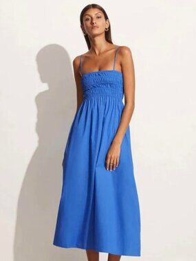 Faithfull The Brand Marieka Midi Dress – Size S – Romantic Cotton Midi